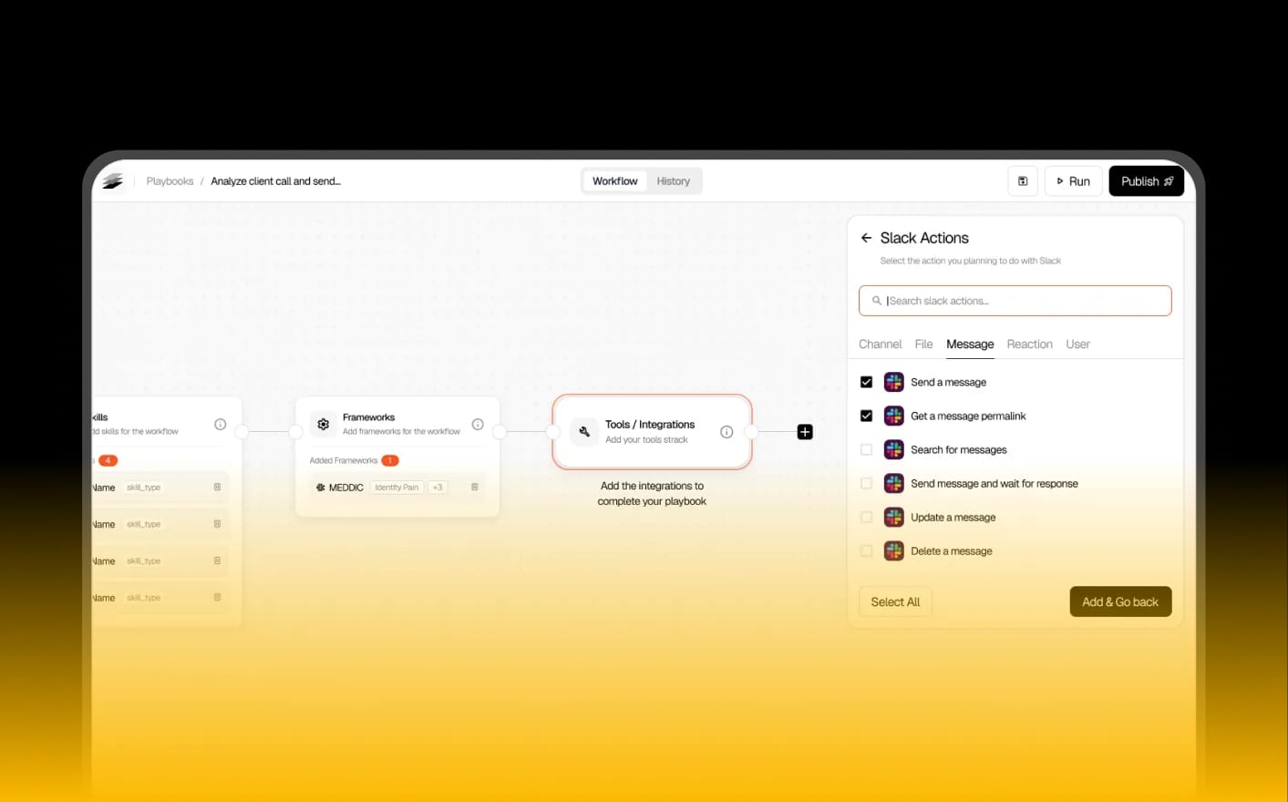 Layer workflow builder for creating your first agent
